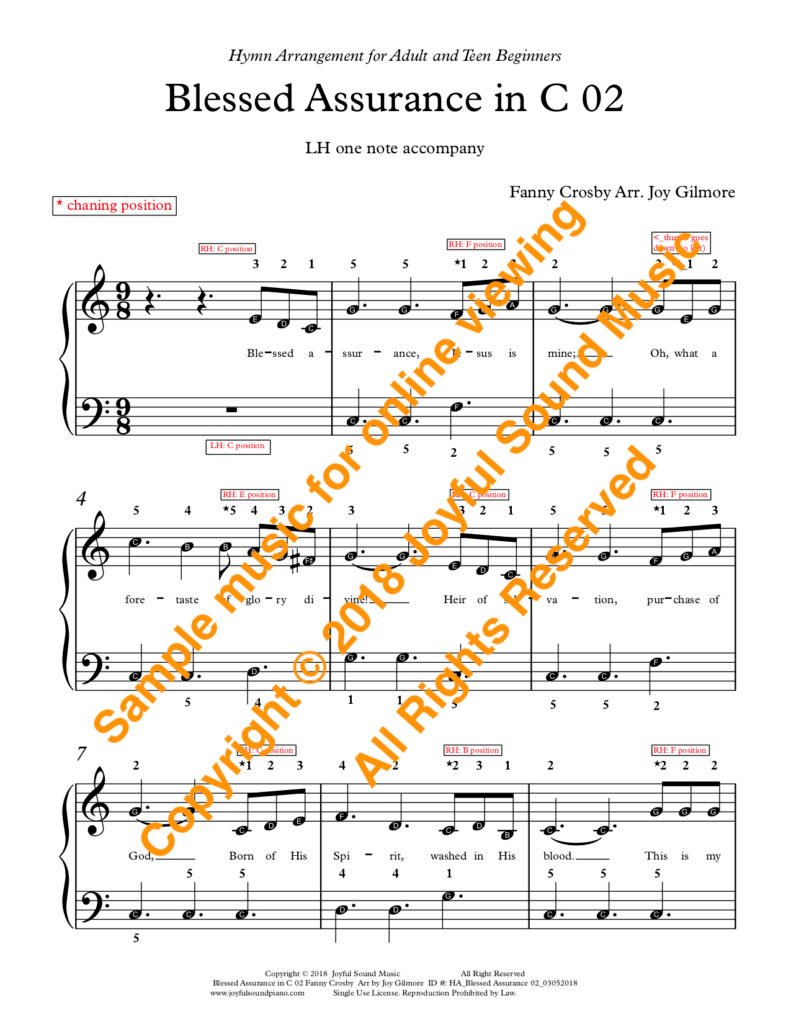 Blessed Assurance Hymn Arrangements Piano Lessons Online