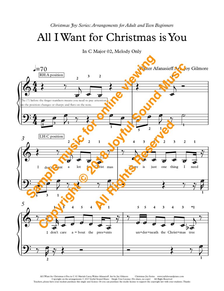 All I Want for Christmas is You - Joyful Sound Piano Studio