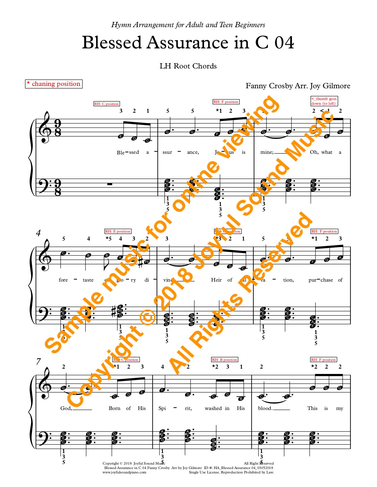 Blessed Assurance Hymn Arrangements Piano Lessons Online